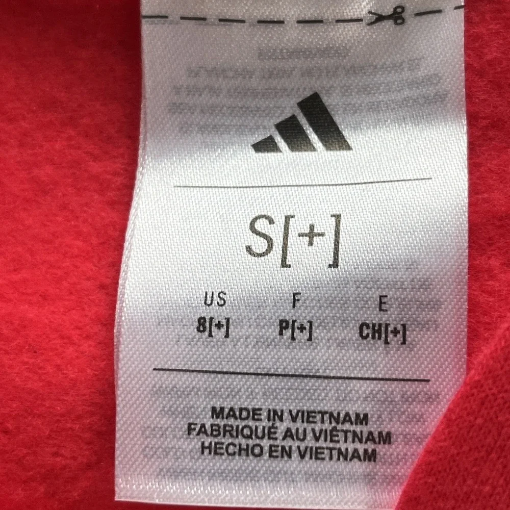 Adidas Red Fleece Hoodie Black Logo Sweatshirt Pullover Sz. Youth Boys Small (8)